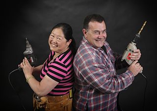 2008 Mutch Family Portrait - David and Hua with tools #2